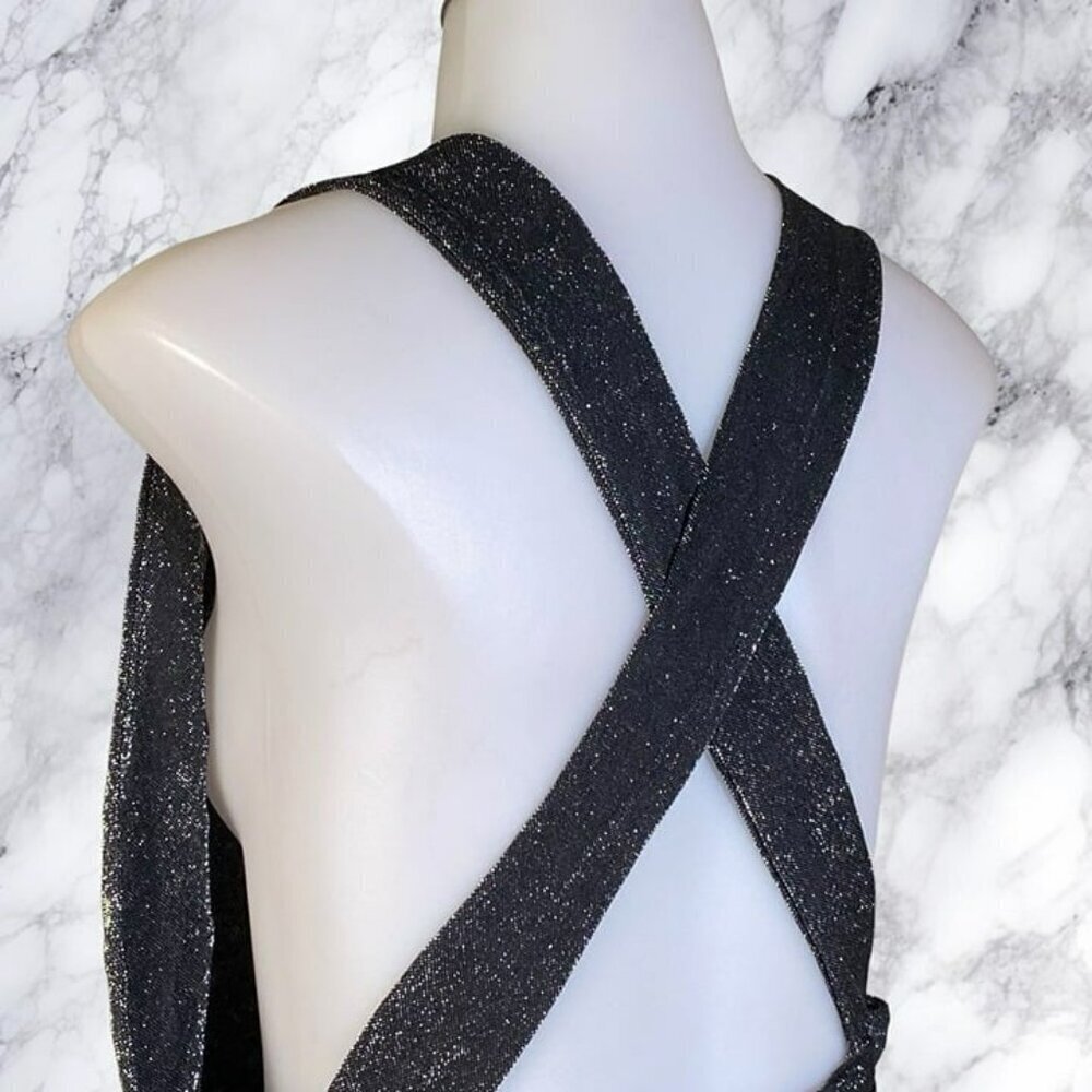 Superdown Priya Cross Back Bodysuit - Black Metallic - Picture 10 of 12